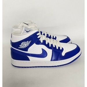 Nike Air Jordan 1 Mid White/Hyper Royal-White BQ6472 104 Women's Size 11.5